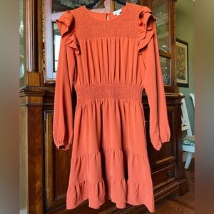 Darling dress burnt orange smocked waist